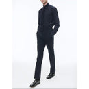 Pantalón slim fit de tweed de lana virgen - Azul