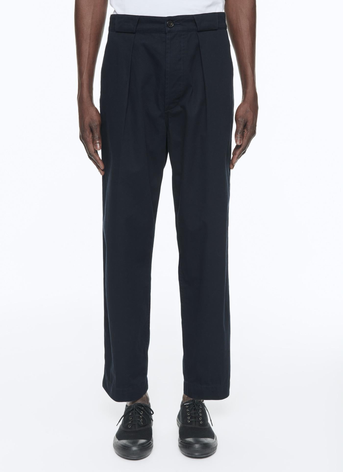 Fursac - Pantalón de gabardina de algodón - Azul marino - Hombre