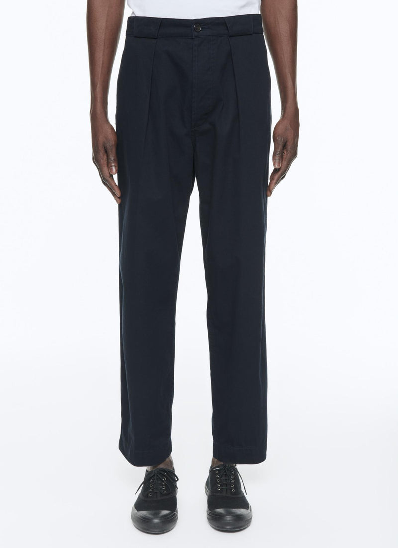 Fursac - Navy Blue Cotton Gabardine Trousers