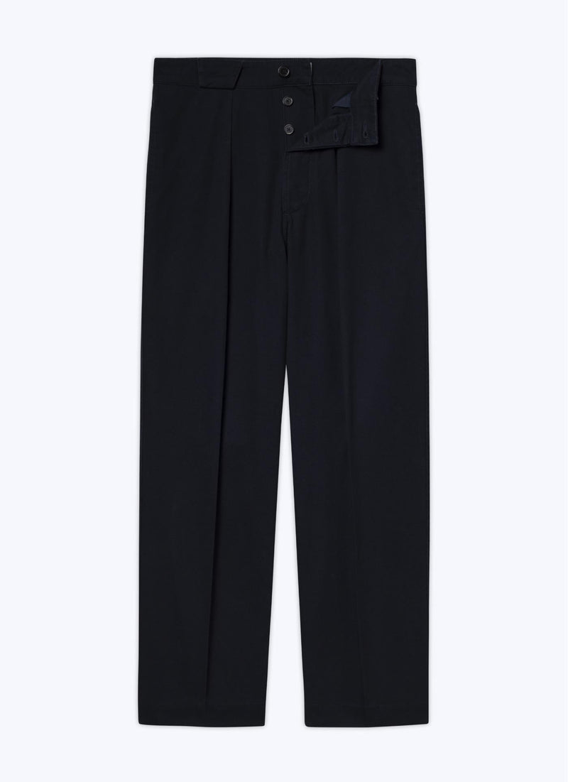 Fursac - Pantalon En Gabardine De Coton - Marine - Homme