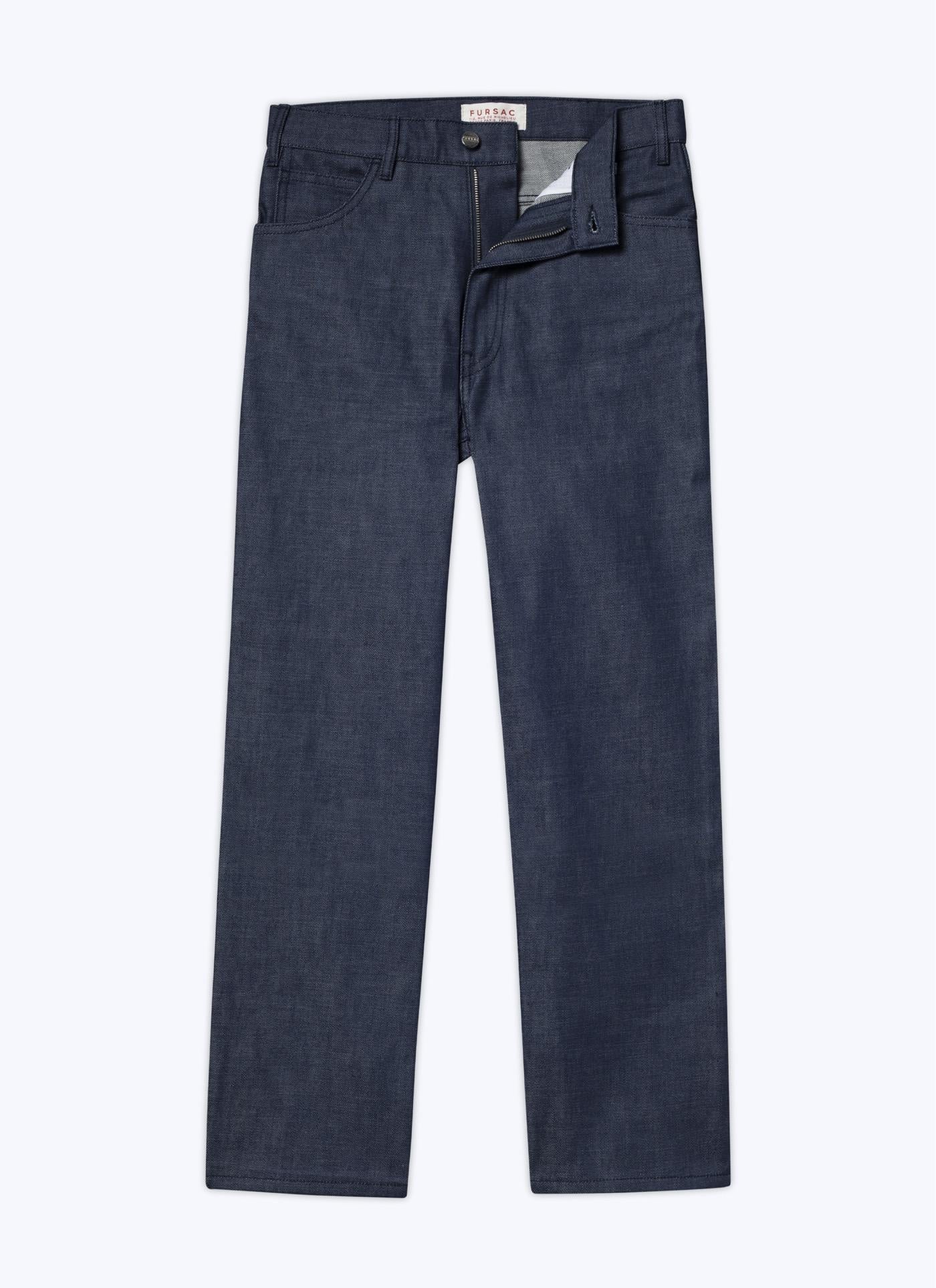 Fursac - Flare Trousers In Denim Cotton Canvas - Indigo - Men