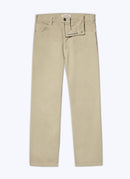 Fursac - Pantalones acampanados de sarga de algodón beige