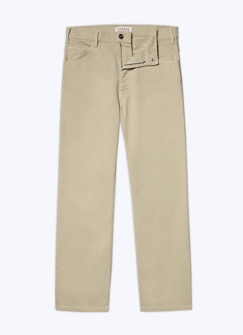 Fursac - Beige Cotton Twill Flare Pants