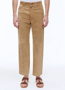 Pantalon En Cuir Suède - Beige - Homme