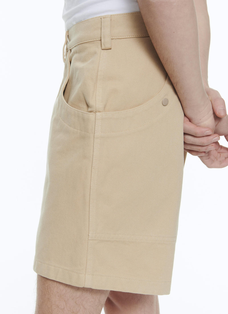 Fursac - Bermudas de sarga de algodón beige