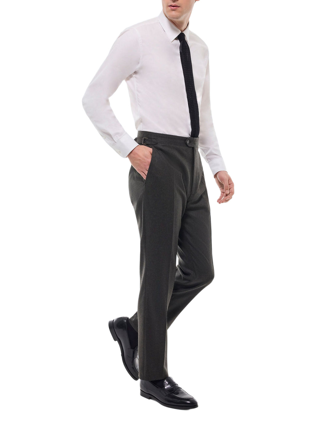 Pantalon En Flanelle - Vert Anglais