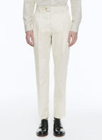 Fursac - Beige Cotton Gabardine Trousers - Beige