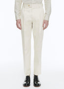 Pantalón De Gabardina De Algodón Beige - Beige