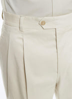 Fursac - Beige Cotton Gabardine Trousers - Beige