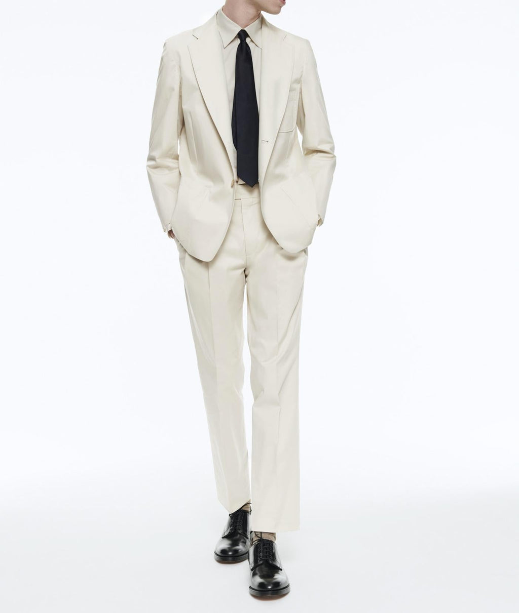 Fursac - Beige Cotton Gabardine Trousers - Beige
