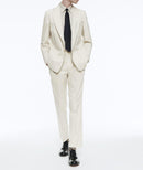 Pantalón De Gabardina De Algodón Beige - Beige