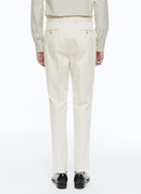 Pantalón De Gabardina De Algodón Beige - Beige