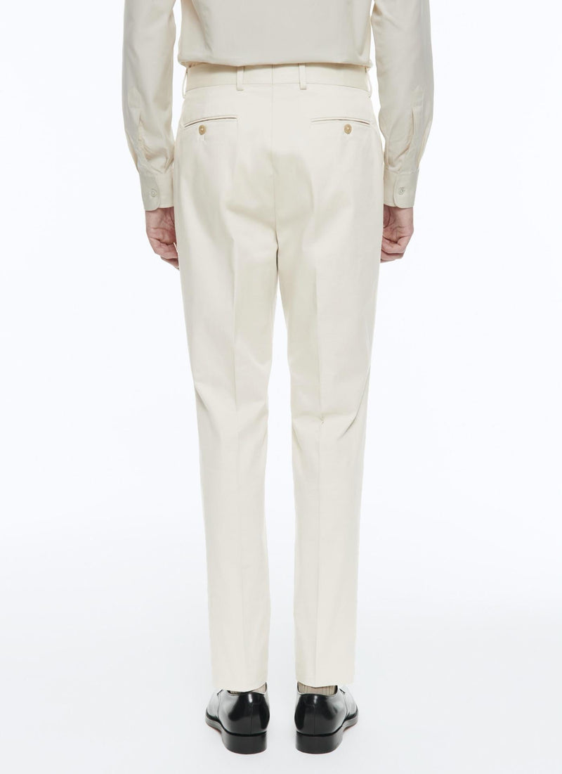 Pantalón De Gabardina De Algodón Beige - Beige