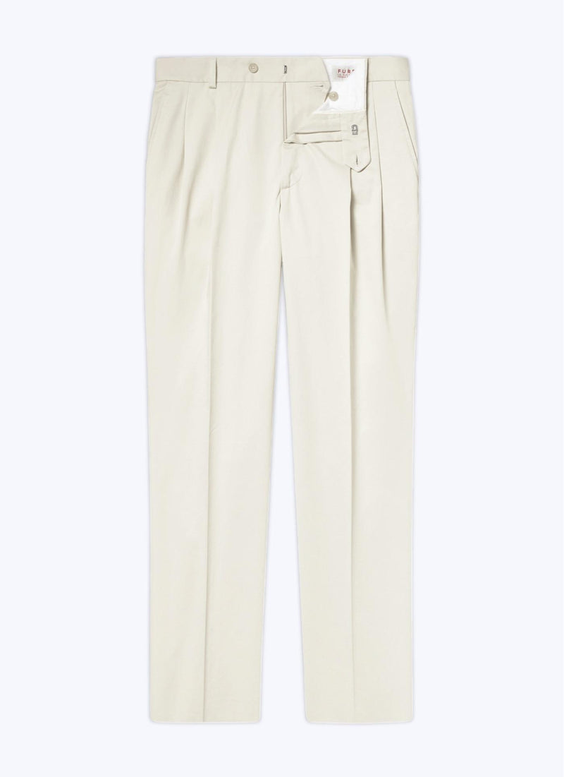 Fursac - Pantalon En Gabardine De Coton - Naturel