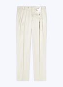 Pantalón De Gabardina De Algodón Beige - Beige