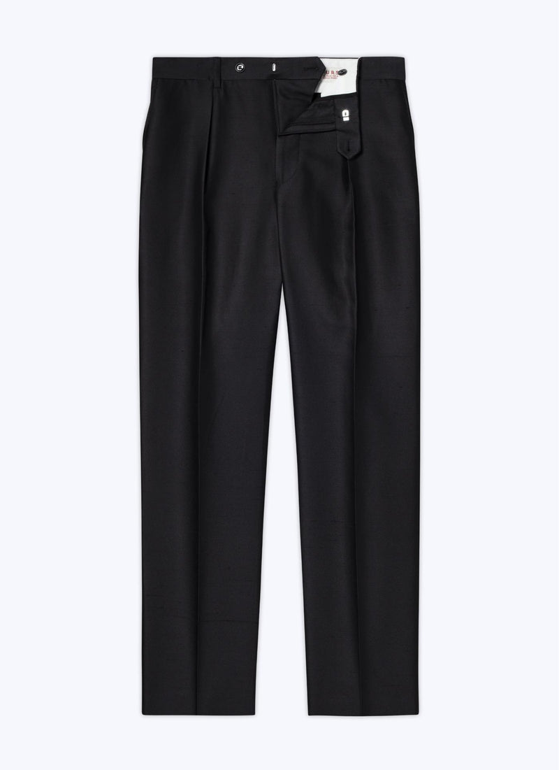 Fursac - Black Cotton And Silk Trousers