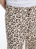 Fursac - Chino En Gabardina De Algodón Leopardo - Vigogna - Hombre