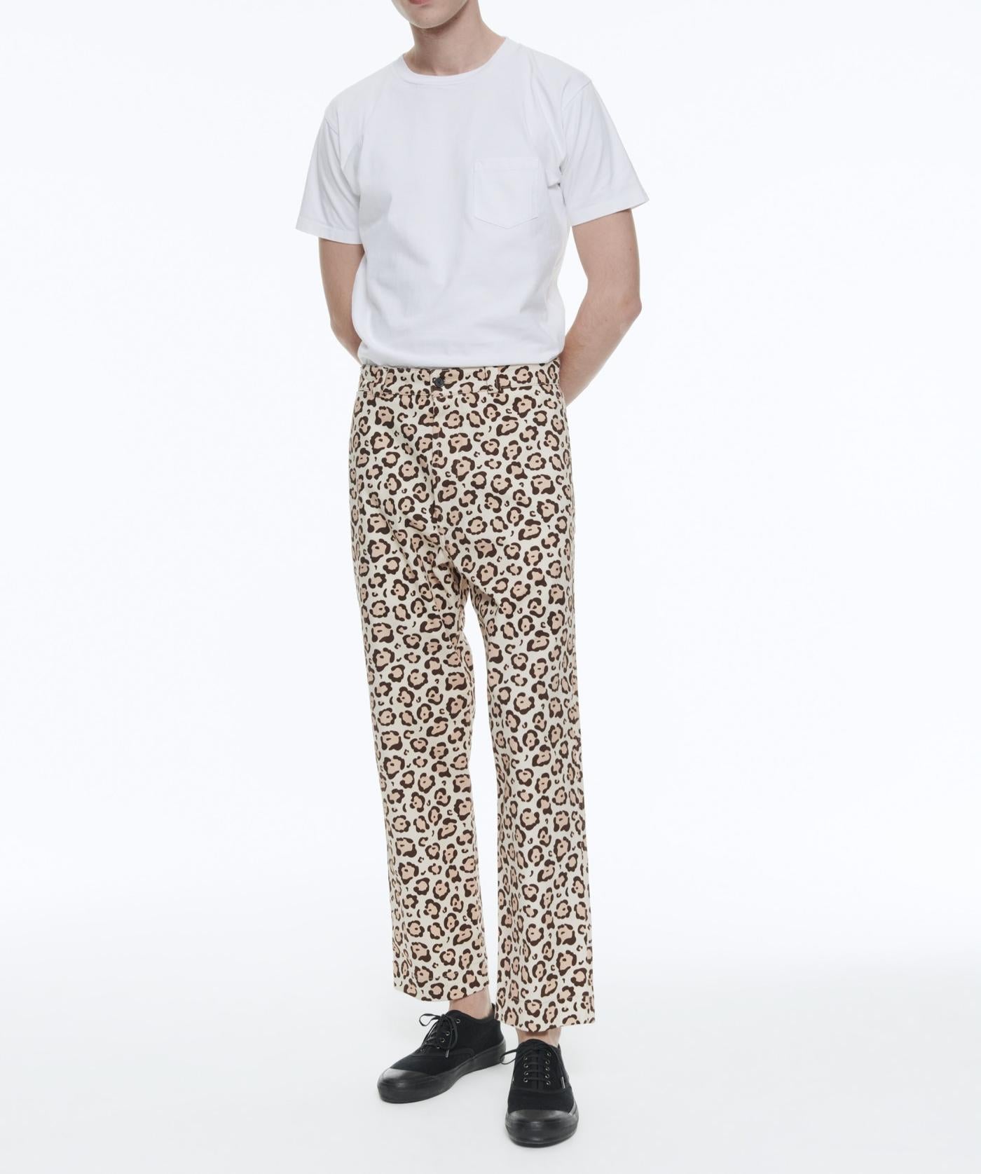 Fursac - Chino En Gabardina De Algodón Leopardo - Vigogna - Hombre