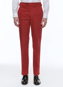 Fursac - Red Cotton Gabardine Trousers