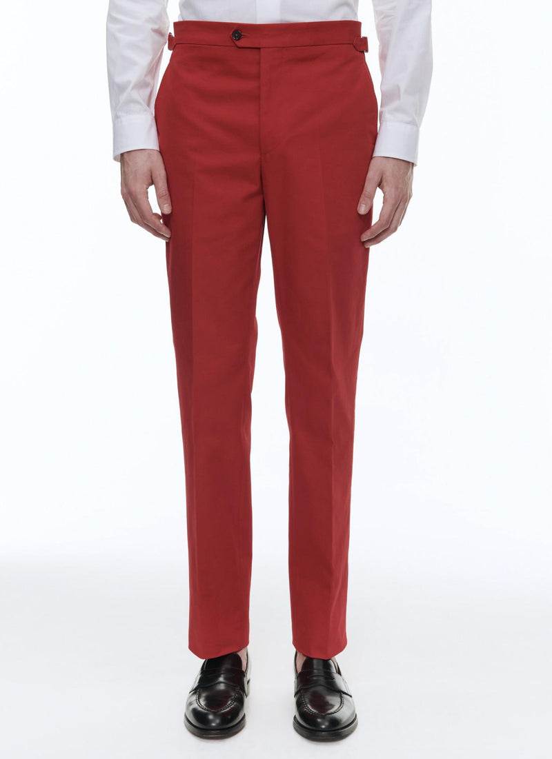 Fursac - Red Cotton Gabardine Trousers