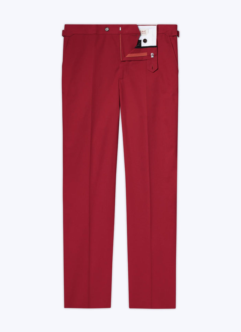 Fursac - Red Cotton Gabardine Trousers