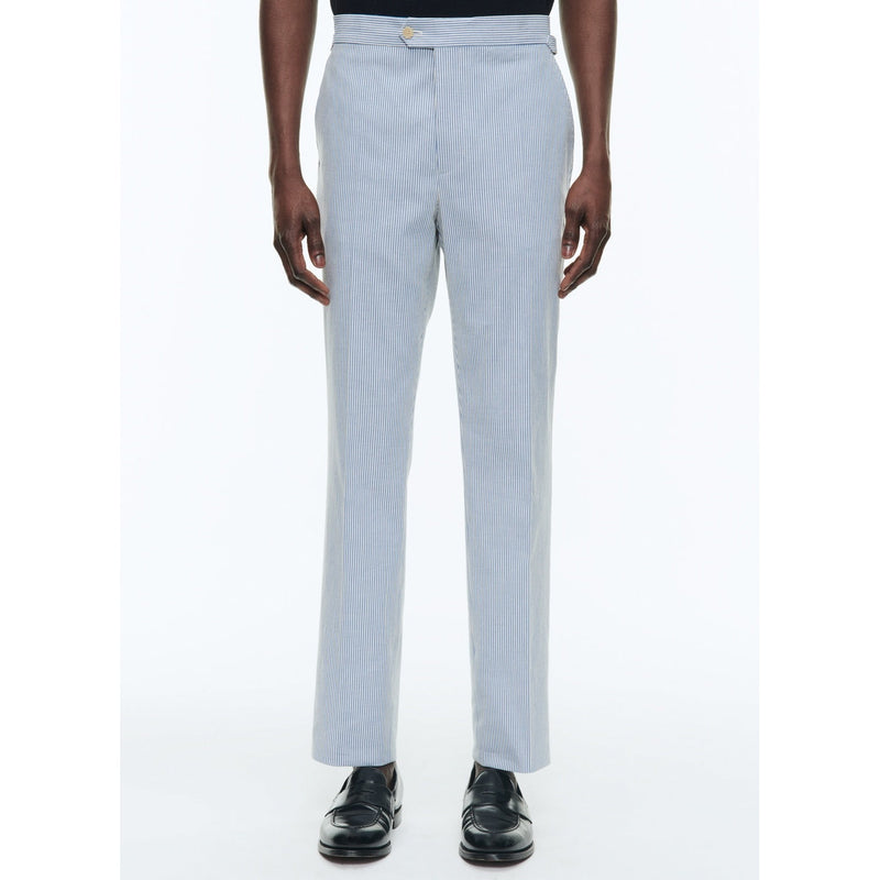 Fursac - Pantalon En Coton À Rayures - Rayures Blanches Et Bleu Ciel