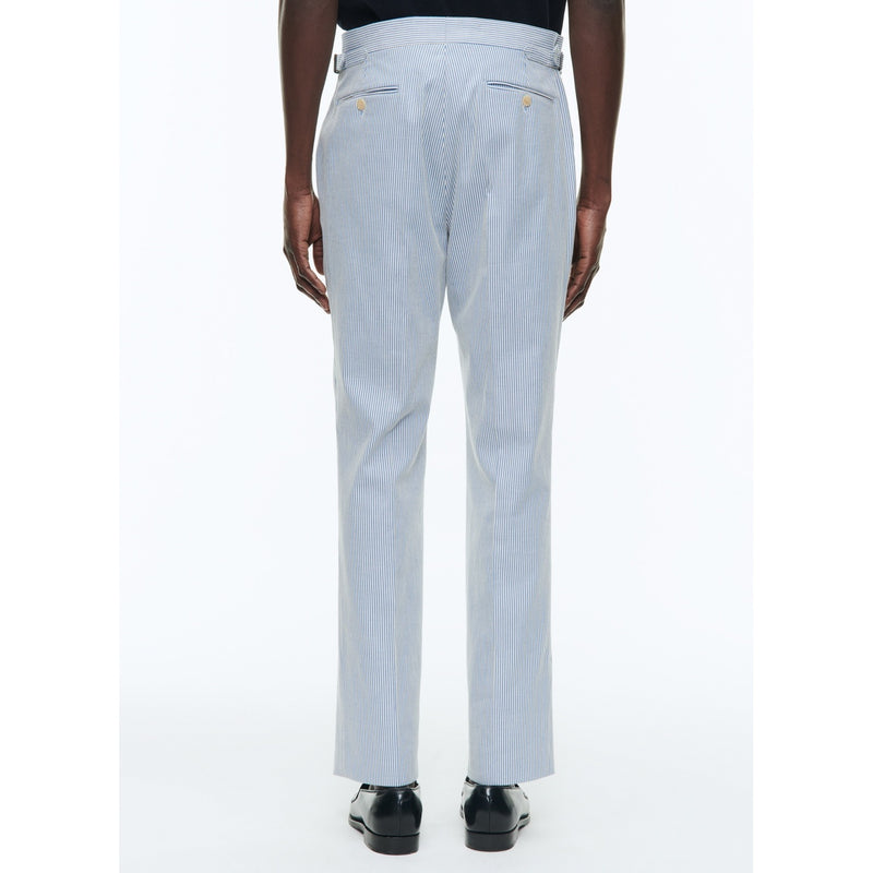 Fursac - Pantalon En Coton À Rayures - Rayures Blanches Et Bleu Ciel