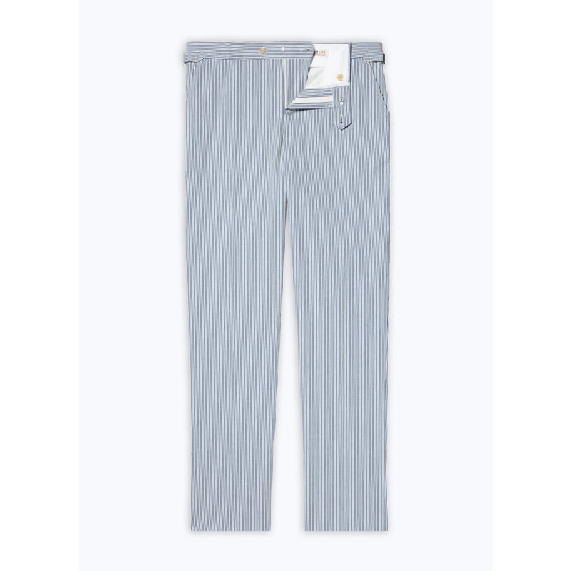 Fursac - Pantalon En Coton À Rayures - Rayures Blanches Et Bleu Ciel