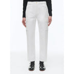 Pantalones cargo de algodón con múltiples bolsillos - Blanco