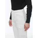 Pantalones cargo de algodón con múltiples bolsillos - Blanco