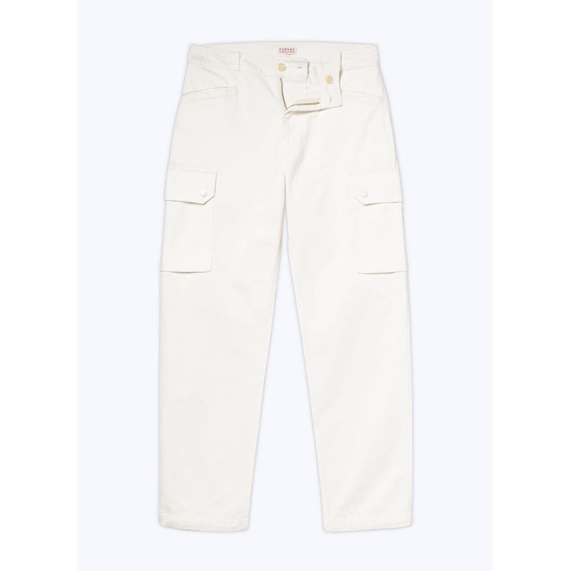 Pantalones cargo de algodón con múltiples bolsillos - Blanco
