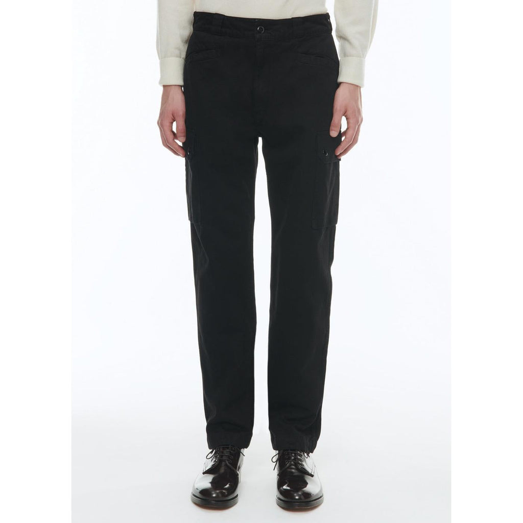 Pantalones cargo de algodón con múltiples bolsillos - Negro