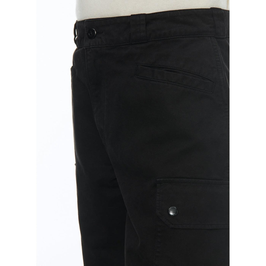 Pantalones cargo de algodón con múltiples bolsillos - Negro