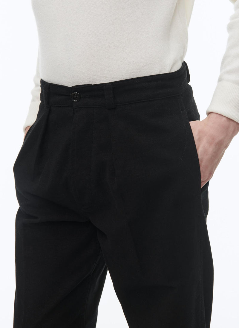 Fursac - Pantalon Chino Droit En Coton Biologique - Noir