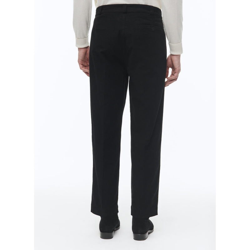 Pantalon Chino Droit En Coton Biologique - Noir