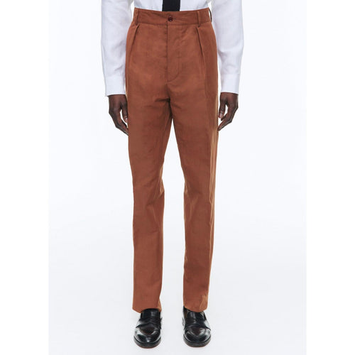Fursac - Chino Droit En Coton Et Lin - Camel