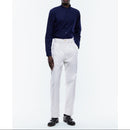 Pantalones chinos de sarga de algodón - Blanco