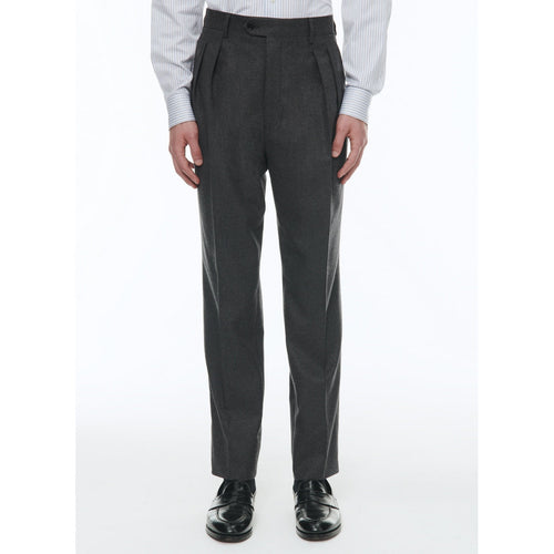 Fursac - Pantalon Droit En Flanelle De Laine - Gris