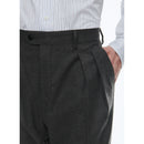 Pantalón recto de franela de lana - Gris