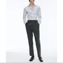 Pantalón recto de franela de lana - Gris
