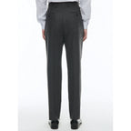 Pantalón recto de franela de lana - Gris