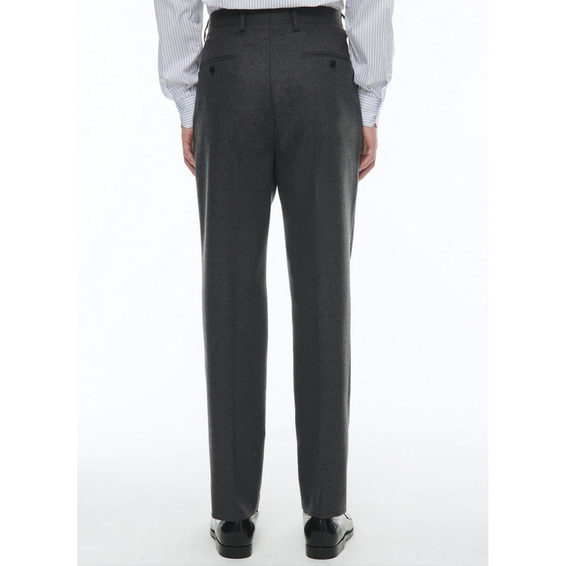 Pantalón recto de franela de lana - Gris
