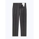 Pantalón recto de franela de lana - Gris