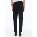 Straight 5-Pocket Suedine Leather Trousers - Black