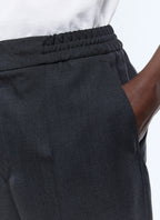 Pantalon Élastiqué En Fresco - Acier