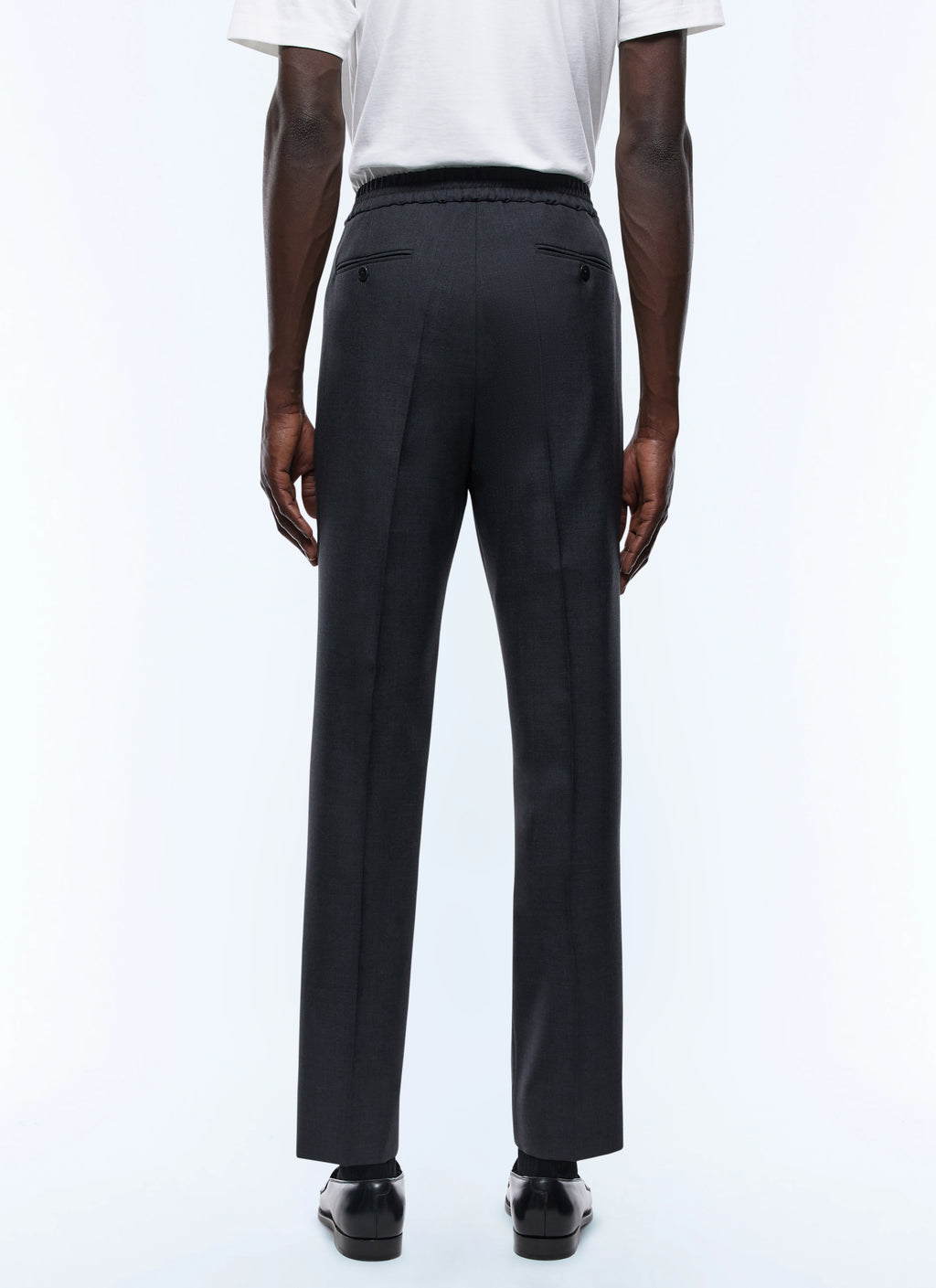 Pantalon Élastiqué En Fresco - Acier
