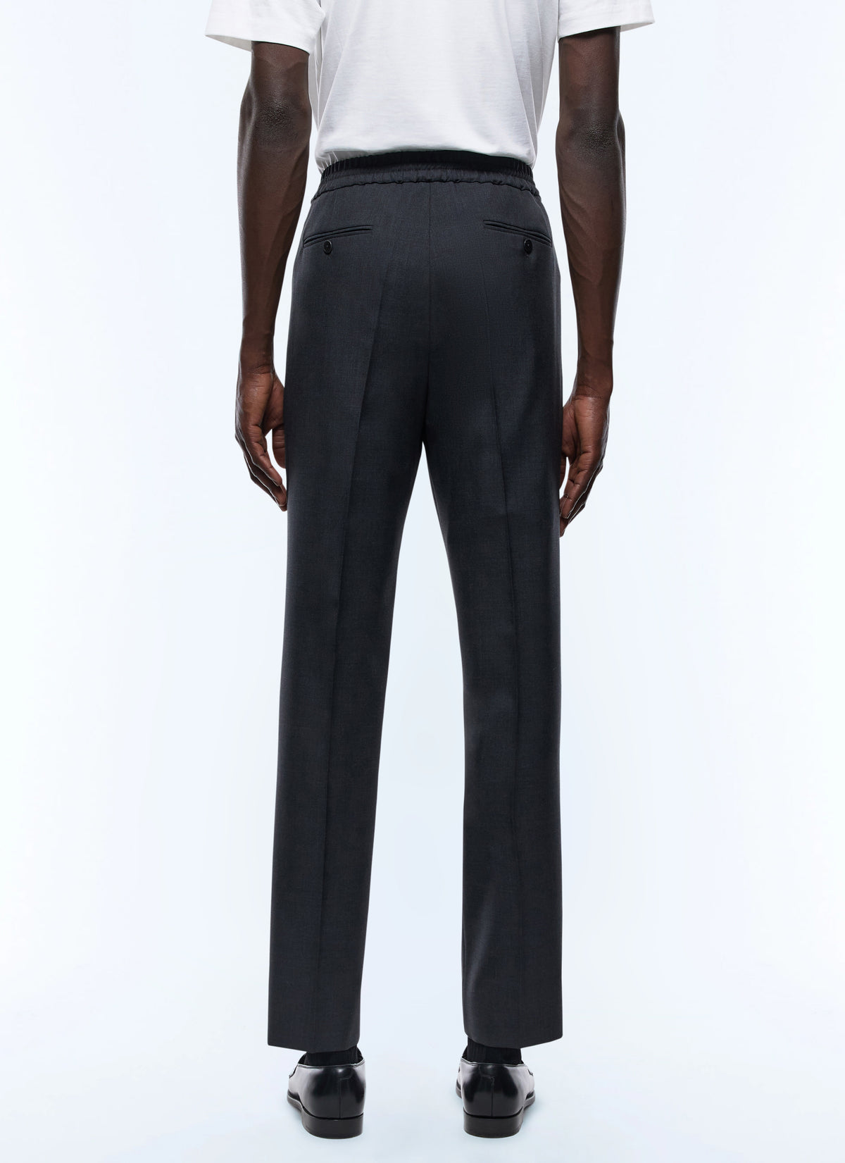 Pantalon Élastiqué En Fresco - Acier
