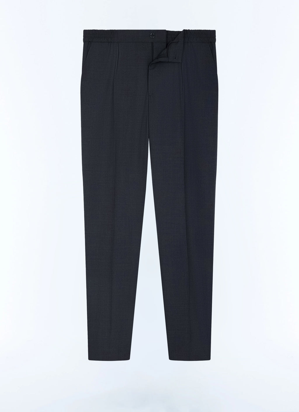 Pantalon Élastiqué En Fresco - Acier