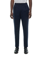 Pantalon Élastiqué En Seersucker - Marine