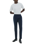 Pantalon Élastiqué En Seersucker - Marine